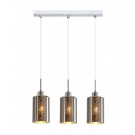 CLA-Espejo3 Interior Iron & Chrome Glass with Dotted Effect Oblong Pendant Lights